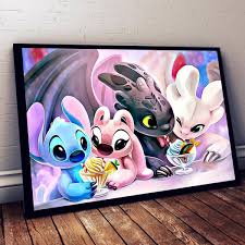 Bonjour, je m'appelle dada et je suis une artiste qui aime dessiner toutes sortes de sujets en utilisant toutes sortes de supports différents. Official Stitch Angel Toothless Light Fury Double Date Poster Custom Size