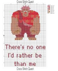 Disney quote cross stitch patterns. Wreck It Ralph Cross Stitch Pattern Disney Inspirational Quote Cross Stitch Quest
