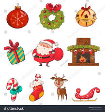 Collection Christmas Season Elements Santa Illustration Stock Illustration  2232926383 | Shutterstock
