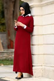 Neva Style Bordo Tesettur Triko Elbise 2561br Tesetturisland Tesettur Tesetturelbise Tesetturgiyim St Mutevazi Kiyafetler Basortusu Modasi Moda Stilleri