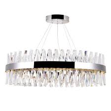 Meerosee crystal chandeliers modern led ceiling lights fixtures chandelier lighting dining room pendant lights contemporary 3 rings adjustable stainless steel cable diy design. Cwi Lighting Glace Contemporary Led 40 In Chandelier Chrome Finish 1220p40 601 O Rona