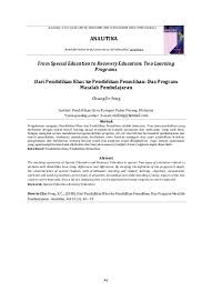 Pdf | p>pengalaman mengajar pendidikan khas dan pendidikan pemulihan adalah istimewa. Top Pdf Dari Pendidikan Khas Ke Pendidikan Pemulihan Dua Program Masalah Pembelajaran 123dok Com