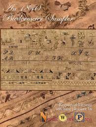 1840 Biedermeier Sampler Cross Stitch Chart