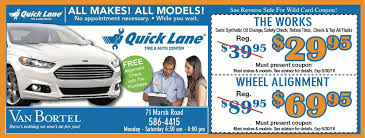 Van Bortel Quick Lane Specials And Coupons Rochester Ny Wheel Alignment Auto Deals Hybrid Car Coupons Oil Change