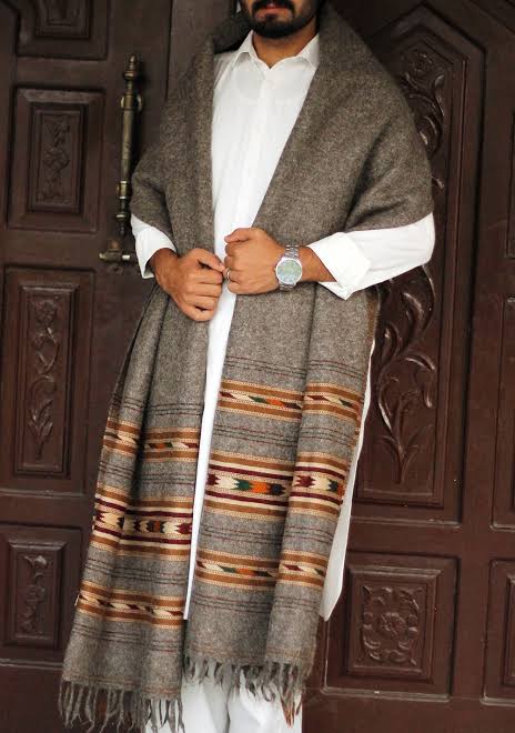 Handmade Gents Shawl Wide Border Wadera Syle Gents Shawl - Full Size |  Craft House