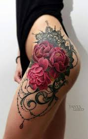 Watercolor Rose Thigh Tattoo Ideas At Mybodiart Com Black Lace Upper Leg Tatt Menstattoos Rose Tattoo Thigh Thigh Tattoos Women Lace Thigh Tattoos