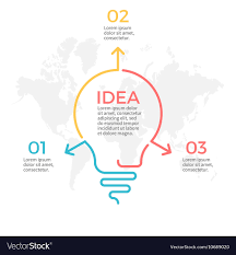 Light Bulb Infographic Idea Chart With 3 Steps