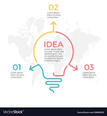 light bulb infographic idea chart with 3 steps