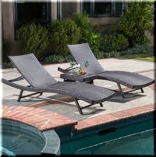 Outdoor Chaise Lounge Set 3 Piece Side Table Brown Resin Wicker Pool Furniture Ebay Outdoor Chaise Lounge Pool Furniture Resin Wicker