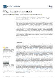 PDF) College Students Stereotyped Beliefs