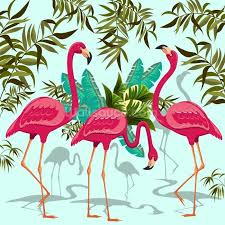 Tropical Pink Flamingos Mural Wallpaper Flamingo Wallpaper Feather Wallpaper Iphone Feather Wallpaper
