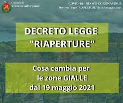 We did not find results for: Decreto Legge Riaperture Cosa Cambia Dal 19 Maggio Nelle Zone Gialle Comune Di Vezzano Sul Crostolo
