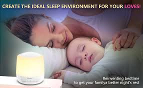Amazon Com Sound Machine Baby With Night Light Usb Rechargeable White Noise Machine For Sleeping Kids Adult Touch Control Led Nursery Bedside Lamp Dimmable Warm White Light Color Changing Rgb Health