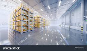 3d Rendering Of Warehouse Building And Box Packaging In Shelf Suitable For Industrial Backgrou In 2020 Industrial Background Website Template Design Advertising Design