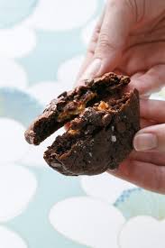 Double Chocolate Peanut Butter Stuffed Cookies With Sea Salt Love And Olive Oil Recipe Sweet Treats Chocolate Yummy Cookies