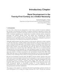 Pdf Rural Development In The Twenty First Century As A Global Necessity