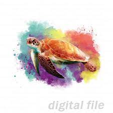 Sea Turtle Png Sublimation Designs Downloads Ocean Life Art Etsy In 2021