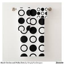Black And White Bathroom Towel Set Black Circles And Polka Dots Bath Towel Set Zazzle Com Towel Set Bath Towel Sets Striped Bath Towels