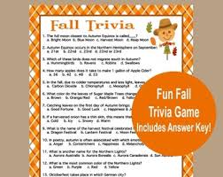 Quizzes for seniors & the elderly. Fall Trivia Game Etsy