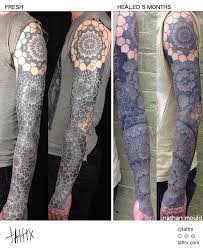 Nathan Mould Tattoo White Ink Over Blackwork For Barnsey Healed 8 Months Black White Tattoos White Tattoo Blackwork Tattoo