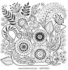 Vector Coloring Page For Adult For Meditation And Relax Ornate Flowers And Teapot Paginas Para Colorear Paginas Para Colorear De Flores Patrones De Bordado