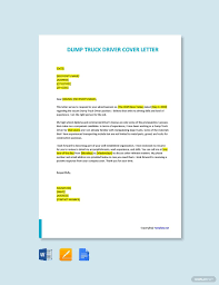 Free Dump Truck Driver Cover Letter Template In 2020 Cover Letter Template Cover Letter Template Free Letter Templates