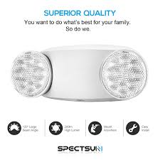 Spectsun Emergency Light White Commercial Emergency Light With Battery Backup White Emergency Light Home Emerge Emergency Lighting Battery Backup Home Security