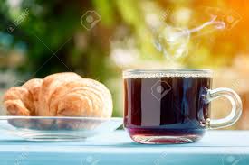 Good morning coffee cup pictures. Good Morning Black Coffee Cup And Bread On A Wooden Table In Stock Photo Picture And Royalty Free Image Image 90102794