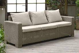 Quality home, hearth, yard & garden products trusted since 1980! Keter California 3seater Seating Patio Sofa With Cushions In A Resin Plastic Wicker Pattern Cappuccino Sand Patio Lounge Furniture Outdoor Sofa Patio Sofa