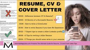 Writing an amazing resume or cv is necessary to get the great job you deserve. Resume Writing Tips Cover Letter Writing Tips Difference Between Cv Resume Youtube