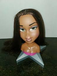 Bratz Dolls MGA 2002 Styling Head Star Base Makeover Sasha Dark Skin Long  Hair