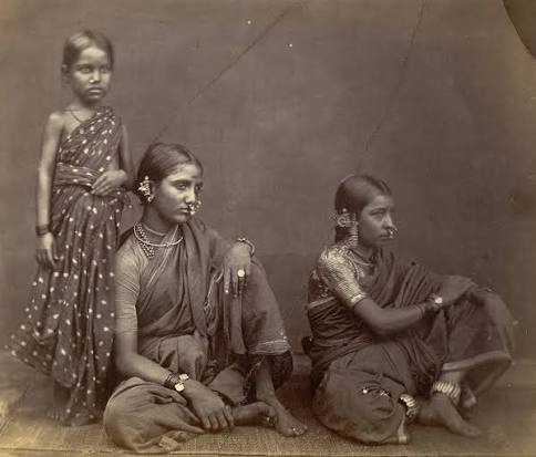 People of Madras: Pic 1: Posed studio group picture of domestic servants at Madras, shown in Vienna exhibition in 1873. Photograph by Nicholas and Curths, 1870 Pic 2: Group portrait of Indian