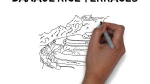 How To Draw Banaue Rice Terraces Youtube