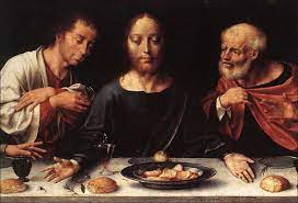 joos van cleve dutch artist 1485 1540 detail the last supper oil on wood full size 45 x 206 cm musee du louvre pa last supper lords supper eucharist