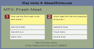 Instantly play online for free, no downloading needed! Trivia Quiz Mtv Fresh Meat