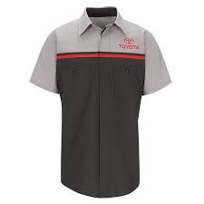 red kap shirt toyota technician short sleeve shirt work