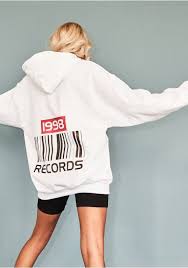 May White Records Slogan Oversized Hoodie Hoodie Oversized Oversizedsweatshirt Records Svetsortler Kapusonlu Sweatshirt Hoodie