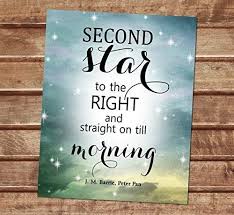 While the stars above us may seem to be single points of unmoving light against the canopy of the night sky, they are not fixed. Amazon Com Second Star To The Right And Straight On Till Morning J M Barrie S Peter Pan Quote Art Print Starry Night Wall Art Unframed Print 8 X10 Art Print P549 Handmade