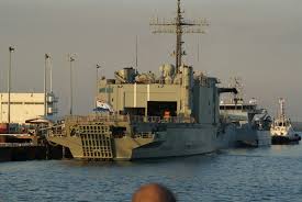 Hmas Manoora L 52 Berthed Pierside In Darwin Harbour Nt Royal Australian Navy Battleship Naval