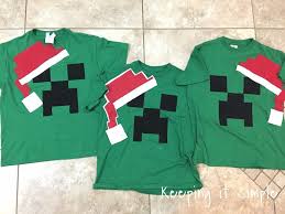 Diy Easy Minecraft Christmas Pajamas Keeping It Simple Minecraft Christmas Christmas Pajamas Minecraft Gifts