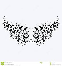 Celle ou celui qui se fait tatouer une colombe aspire au bonheur de son couple, ce qui passe par la paix intérieure, la tendresse, la pureté des intentions. Silhouette D Une Volee Des Oiseaux Decoupes Noires Des Oiseaux De Vol Pigeons De Vol Tatouage Illustration De Vecteur Illustration Du Outdoors Colombe 119888076