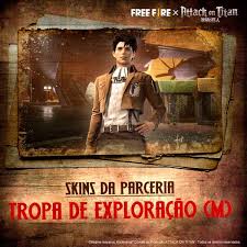 Players freely choose their starting point with their parachute, and aim to stay in the safe zone for as long as possible. Free Fire Traz Os Trajes Iconicos De Attack On Titan Suco De Manga