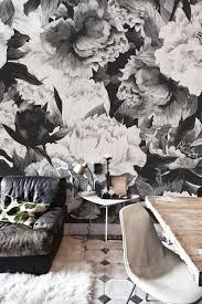 Black And White Floral Wallpaper Peel And Stick Removable Wallpaper With Grey Peony Pattern Stylish Interior Decoration Wallpaper Peelandstick Flor Peony Wallpaper Removable Wallpaper Temporary Wallpaper