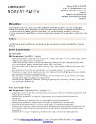 Landscaper Resume Samples Qwikresume