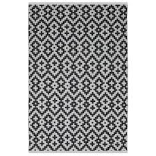 Black And White Woven Rug Fab Habitat Samsara Indoor Outdoor Black And White 3 Ft X 5 Pp Area Rug Flatweave Area Rug Area Rugs White Area Rug