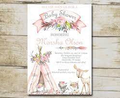 Girl Woodland Baby Shower Invitation Template Editable Etsy In 2021 Woodland Baby Shower Invitations Baby Shower Invites For Girl Girl Woodland Baby Shower