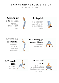 5 Min Standing Yoga Stretch Morning Yoga Standing Yoga Morning Yoga Stretches