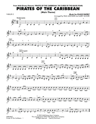Pirates Of The Caribbean Main Theme Violin 2 Sheet Music Clarinet Sheet Music Free Violin Sheet Music