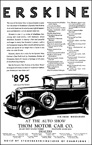 Vintage Advertising For The 1930 Erskine Automobile In The Green Bay Wisconsin Press Gazette Newspaper February 12 1930 Studebaker Vintage Advertisements Erskine