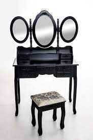 clp pauline make up tafel mat zwart make up tafel kaptafel bloemmotieven
